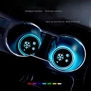 Car AcrylicColorful USB Charger Water Cup Groove LED Atmosphere Light(Christmas Deer)