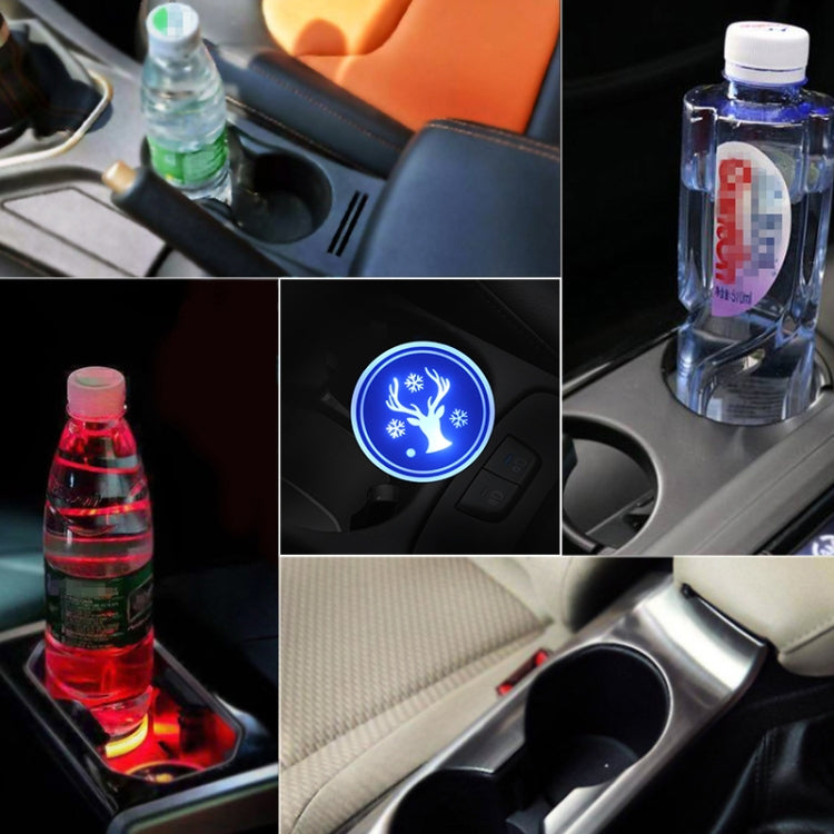 Car AcrylicColorful USB Charger Water Cup Groove LED Atmosphere Light(Christmas Deer) - Car Drink Holders by PMC TechLife | Online Shopping South Africa | PMC TechLife | Buy Now Pay Later Mobicred