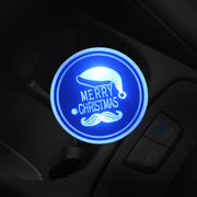 Car AcrylicColorful USB Charger Water Cup Groove LED Atmosphere Light(Christmas Hat)