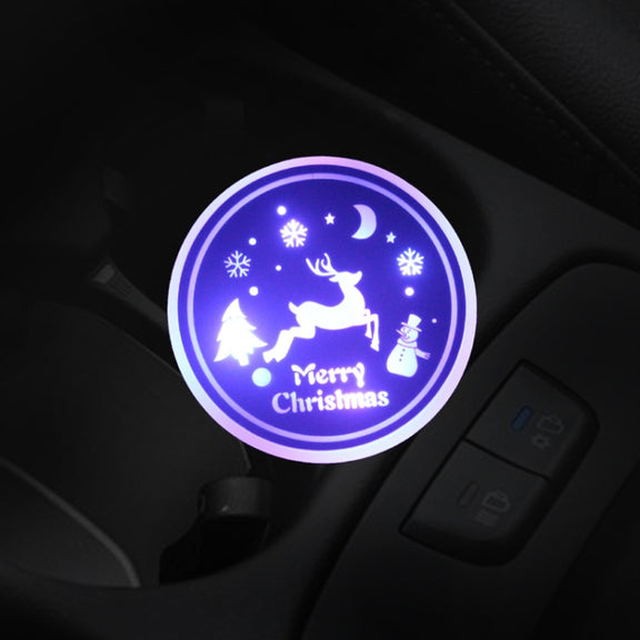 Car AcrylicColorful USB Charger Water Cup Groove LED Atmosphere Light(Christmas)