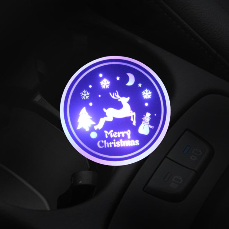 Car AcrylicColorful USB Charger Water Cup Groove LED Atmosphere Light(Christmas)
