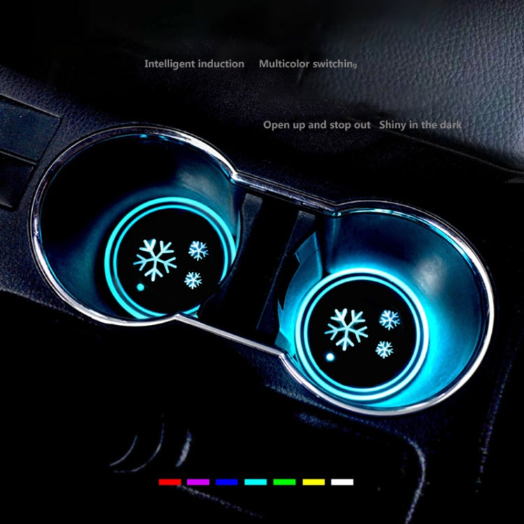 Car AcrylicColorful USB Charger Water Cup Groove LED Atmosphere Light(English Christmas) - Car Drink Holders by PMC TechLife | Online Shopping South Africa | PMC TechLife | Buy Now Pay Later Mobicred