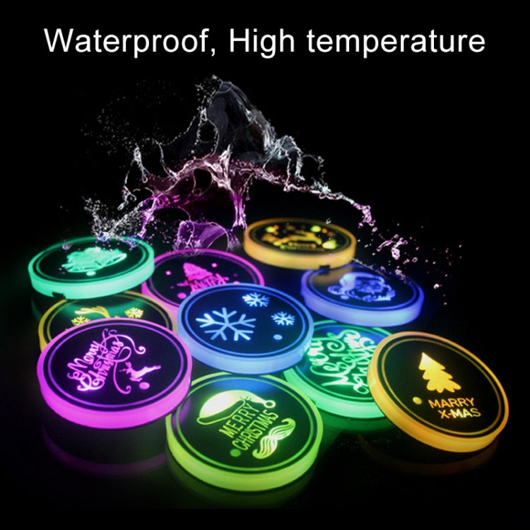 Car AcrylicColorful USB Charger Water Cup Groove LED Atmosphere Light(English Christmas) - Car Drink Holders by PMC TechLife | Online Shopping South Africa | PMC TechLife | Buy Now Pay Later Mobicred