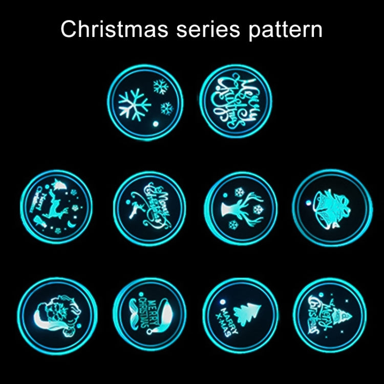 Car AcrylicColorful USB Charger Water Cup Groove LED Atmosphere Light(English Christmas) - Car Drink Holders by PMC TechLife | Online Shopping South Africa | PMC TechLife | Buy Now Pay Later Mobicred