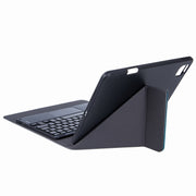 H-102CS Touch Backlight Bluetooth Keyboard Leather Case with Rear Three-fold Holder For iPad 10.2 2020 & 2019 / Pro 10.5 inch(Dark Night Green)