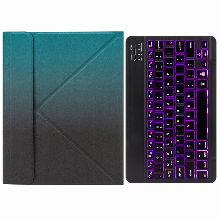 H-102S Monochrome Backlight Bluetooth Keyboard Leather Case with Rear Three-fold Holder For iPad 10.2 2020 & 2019 / Pro 10.5 inch(Dark Night Green) - Universal by PMC TechLife | Online Shopping South Africa | PMC TechLife
