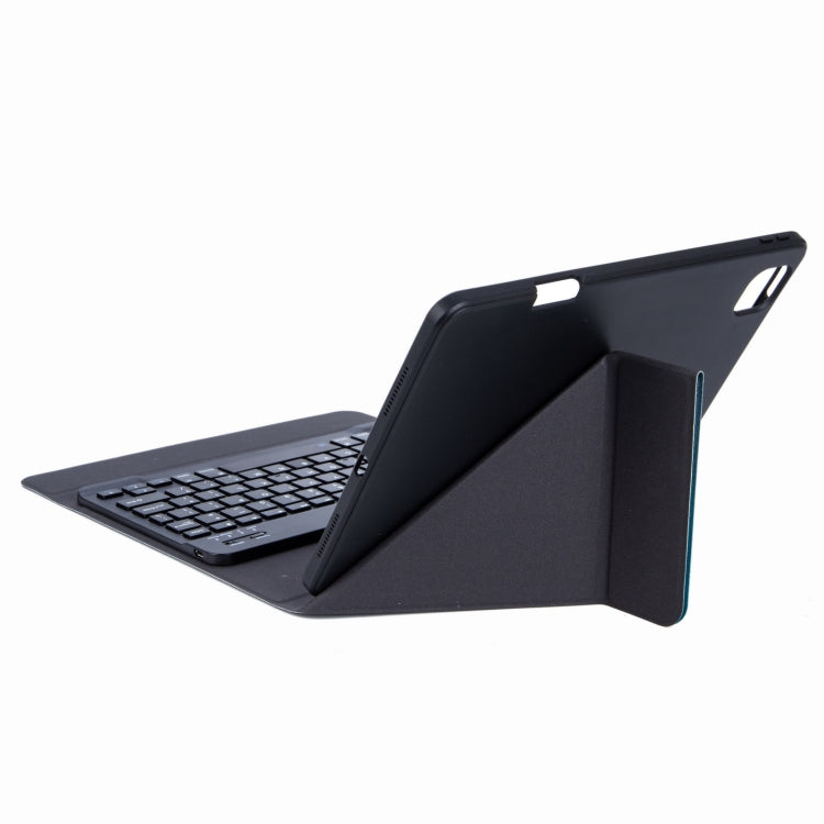 H-102S Monochrome Backlight Bluetooth Keyboard Leather Case with Rear Three-fold Holder For iPad 10.2 2020 & 2019 / Pro 10.5 inch(Black)