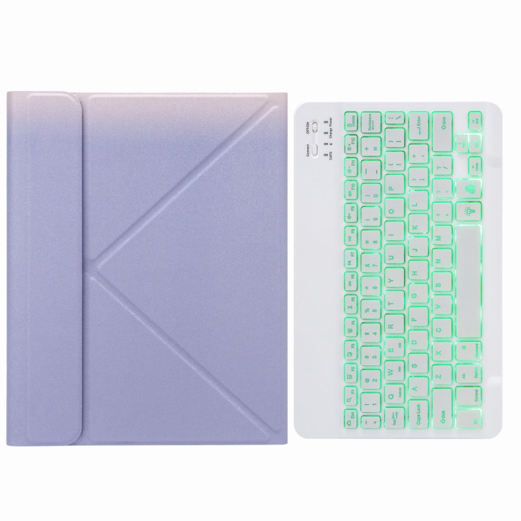H-109S Monochrome Backlight Bluetooth Keyboard Leather Case with Rear Three-fold Holder For iPad Pro 11 inch 2021 & 2020 & 2018 / Air 2020 10.9(Purple) - Universal by PMC TechLife | Online Shopping South Africa | PMC TechLife