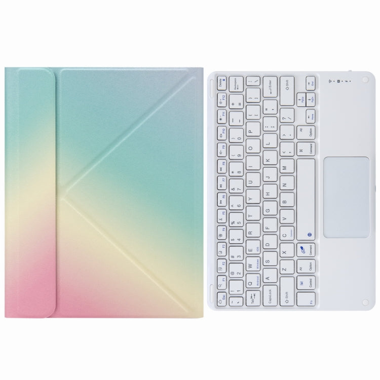 H-109C Touch Bluetooth Keyboard Leather Case with Rear Three-fold Holder For iPad Pro 11 inch 2021 & 2020 & 2018 / Air 2020 10.9(Rainbow) - Universal by PMC TechLife | Online Shopping South Africa | PMC TechLife