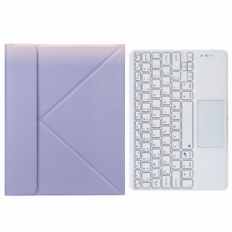 H-109C Touch Bluetooth Keyboard Leather Case with Rear Three-fold Holder For iPad Pro 11 inch 2021 & 2020 & 2018 / Air 2020 10.9(Purple) - Universal by PMC TechLife | Online Shopping South Africa | PMC TechLife