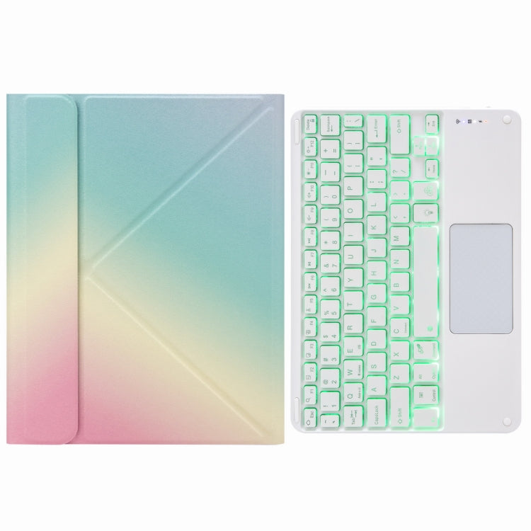 H-109CS Touch Backlight Bluetooth Keyboard Leather Case with Rear Three-fold Holder For iPad Pro 11 inch 2021 & 2020 & 2018 / Air 2020 10.9(Rainbow) - Universal by PMC TechLife | Online Shopping South Africa | PMC TechLife