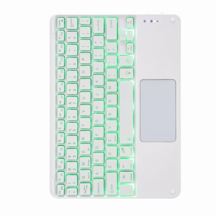 H-109CS Touch Backlight Bluetooth Keyboard Leather Case with Rear Three-fold Holder For iPad Pro 11 inch 2021 & 2020 & 2018 / Air 2020 10.9(Purple)