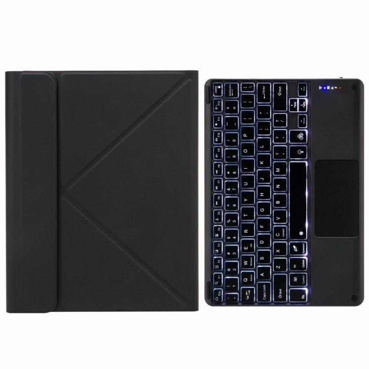 H-109CS Touch Backlight Bluetooth Keyboard Leather Case with Rear Three-fold Holder For iPad Pro 11 inch 2021 & 2020 & 2018 / Air 2020 10.9(Black) - Universal by PMC TechLife | Online Shopping South Africa | PMC TechLife