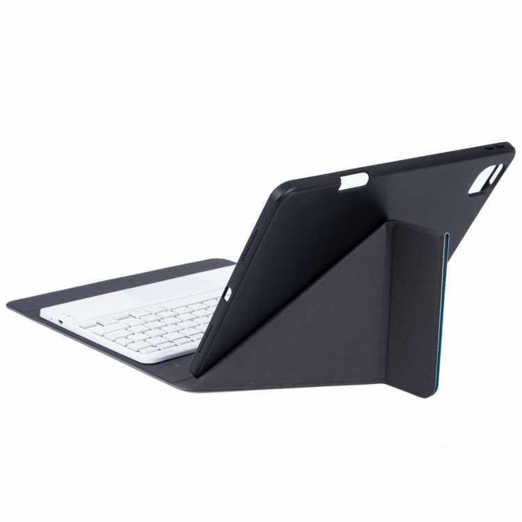 H-109CS Touch Backlight Bluetooth Keyboard Leather Case with Rear Three-fold Holder For iPad Pro 11 inch 2021 & 2020 & 2018 / Air 2020 10.9(Pink Blue)