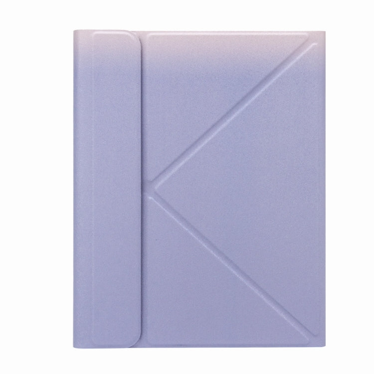 H-102 Bluetooth Keyboard Leather Case with Rear Three-fold Holder For iPad 10.2 2020 & 2019 / Pro 10.5 inch(Purple)