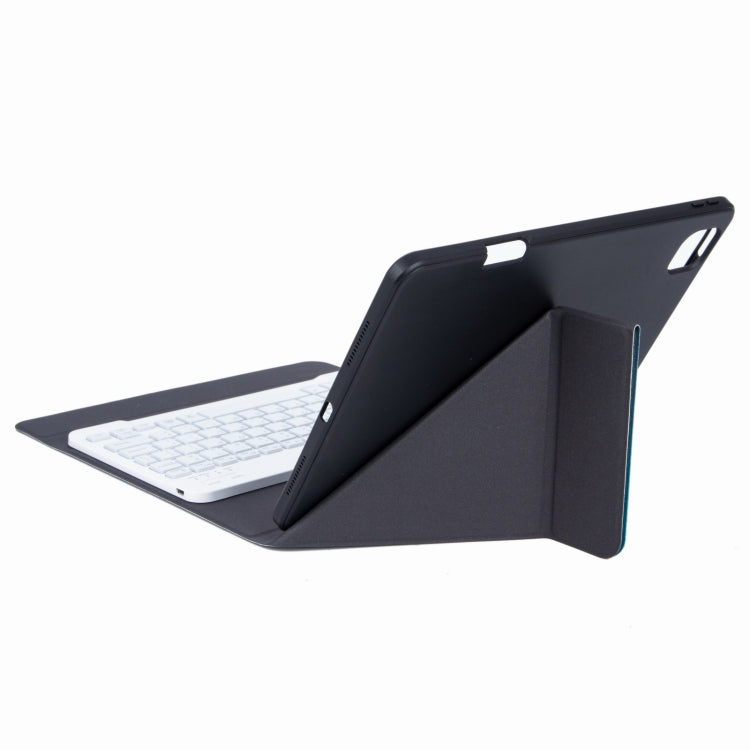 H-102 Bluetooth Keyboard Leather Case with Rear Three-fold Holder For iPad 10.2 2020 & 2019 / Pro 10.5 inch(Pink Blue)