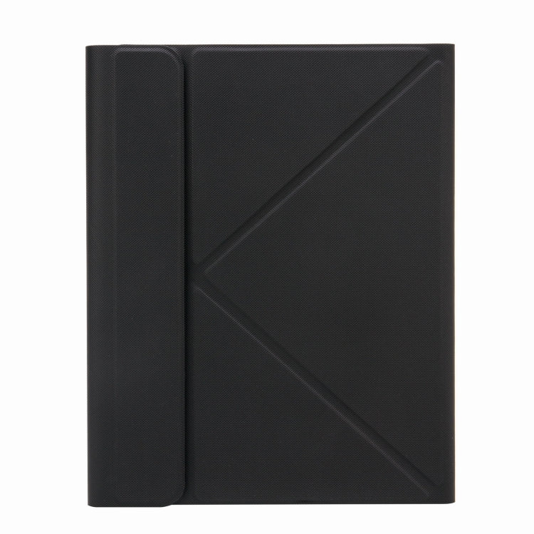 H-097 Bluetooth Keyboard Leather Case with Rear Three-fold Holder For iPad 9.7 2018 & 2017(Black)