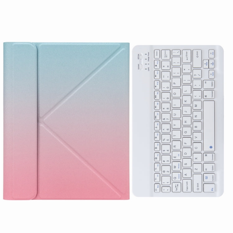 H-097 Bluetooth Keyboard Leather Case with Rear Three-fold Holder For iPad 9.7 2018 & 2017(Pink Blue) - Universal by PMC TechLife | Online Shopping South Africa | PMC TechLife