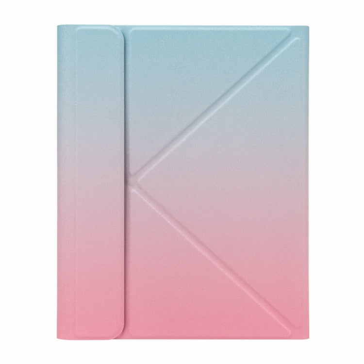 H-097 Bluetooth Keyboard Leather Case with Rear Three-fold Holder For iPad 9.7 2018 & 2017(Pink Blue) - Universal by PMC TechLife | Online Shopping South Africa | PMC TechLife