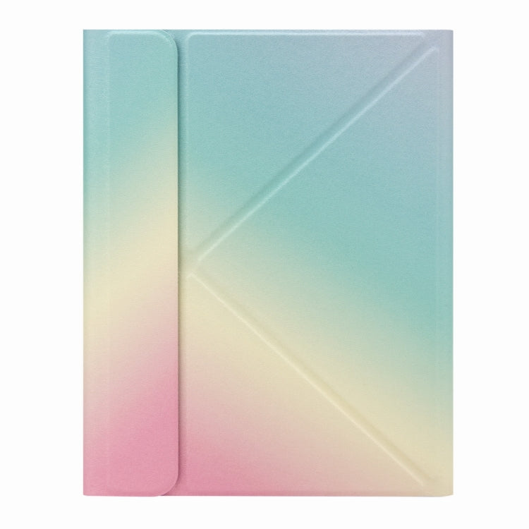 H-097S3 Tri-color Backlight Bluetooth Keyboard Leather Case with Rear Three-fold Holder For iPad 9.7 2018 & 2017(Rainbow) - Universal by PMC TechLife | Online Shopping South Africa | PMC TechLife