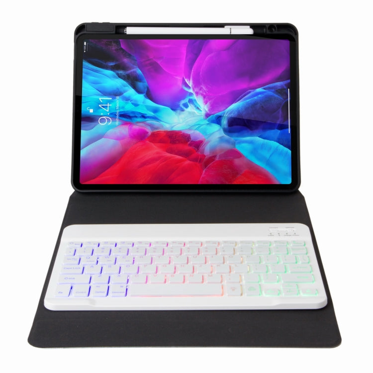 H-097S3 Tri-color Backlight Bluetooth Keyboard Leather Case with Rear Three-fold Holder For iPad 9.7 2018 & 2017(Rainbow) - Universal by PMC TechLife | Online Shopping South Africa | PMC TechLife
