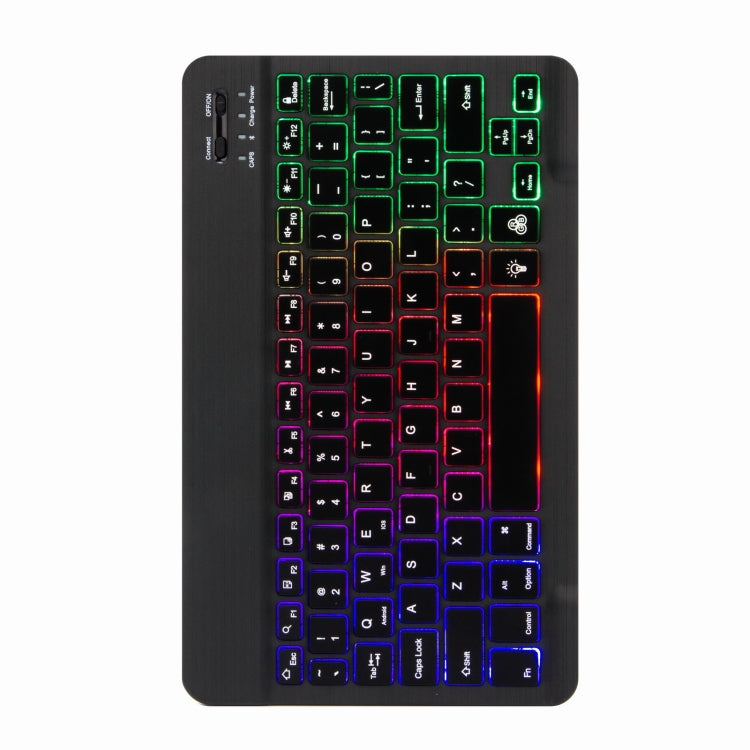 H-097S3 Tri-color Backlight Bluetooth Keyboard Leather Case with Rear Three-fold Holder For iPad 9.7 2018 & 2017(Black) - Universal by PMC TechLife | Online Shopping South Africa | PMC TechLife