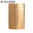 100 PCS/Set Matte Aluminum Foil Snack Stand-up Pouch, Size:8x12+3cm(Gold) - free shipping - PMC TechLife - Order now!