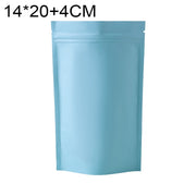100 PCS/Set Matte Aluminum Foil Snack Stand-up Pouch, Size:14x20+4cm(Sky Blue)
