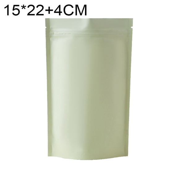 100 PCS/Set Matte Aluminum Foil Snack Stand-up Pouch, Size:15x22+4cm(Beige Yellow)