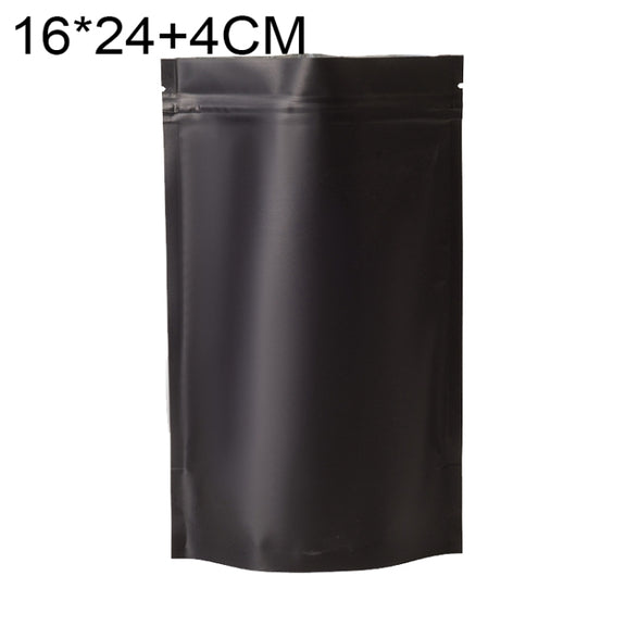 100 PCS/Set Matte Aluminum Foil Snack Stand-up Pouch, Size:16x24+4cm(Black)