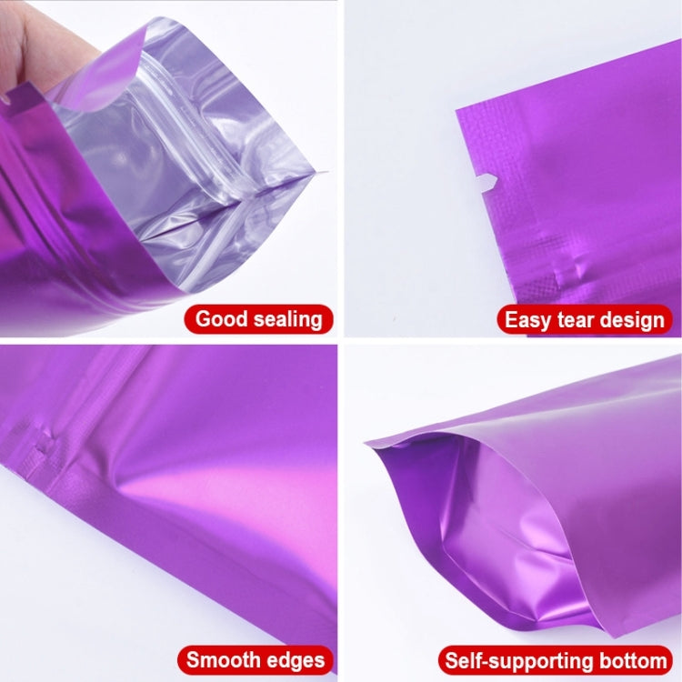 100 PCS/Set Matte Aluminum Foil Snack Stand-up Pouch, Size:18x26+4cm(Blue)