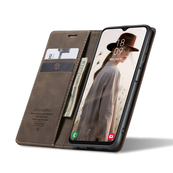 For Samsung Galaxy A13 4G/A13 5G/A04S/A04/M13 5G CaseMe 013 Multifunctional Horizontal Flip Leather Phone Case(Coffee)
