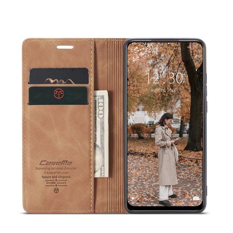 For Xiaomi Redmi Note 11 Pro Global/Redmi Note 11 Pro 5G Global CaseMe 013 Multifunctional Horizontal Flip Leather Phone Case(Brown)
