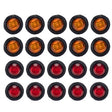 A5014 20 in 1 Red + Amber Light Truck Trailer LED Round Side Marker Lamp - Warning Lights by PMC TechLife | Online Shopping South Africa | PMC TechLife | Buy Now Pay Later Mobicred