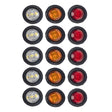A5015 15 in 1 Red + Amber + White Light Truck Trailer LED Round Side Marker Lamp - Warning Lights by PMC TechLife | Online Shopping South Africa | PMC TechLife | Buy Now Pay Later Mobicred