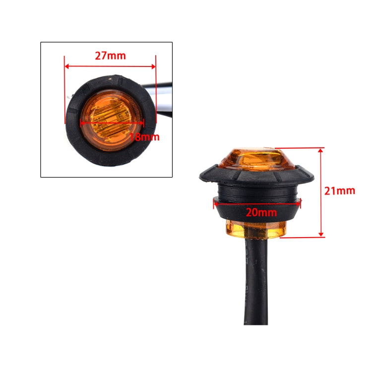 A5015 15 in 1 Red + Amber + White Light Truck Trailer LED Round Side Marker Lamp - Warning Lights by PMC TechLife | Online Shopping South Africa | PMC TechLife | Buy Now Pay Later Mobicred