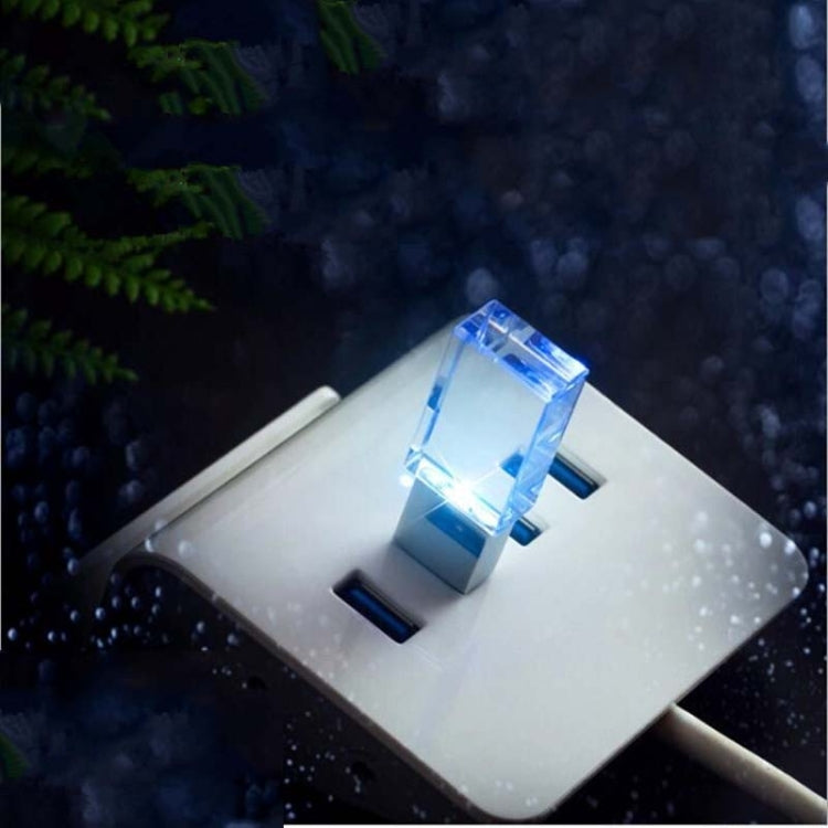 Crystal Flash Light Emitting USB 2.0 Flash Drive Car Music USB Flash Drive, Capacity:8GB(White)