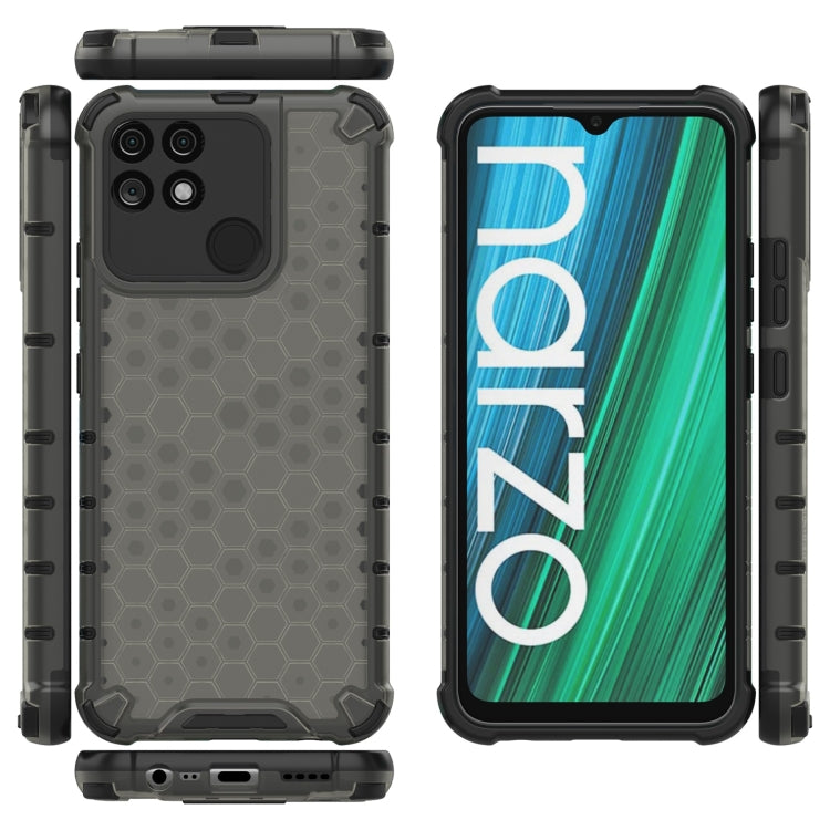 For OPPO Realme Narzo 50A Honeycomb PC + TPU Phone Case(Black) - Realme Cases by PMC TechLife | Online Shopping South Africa | PMC TechLife | Buy Now Pay Later Mobicred
