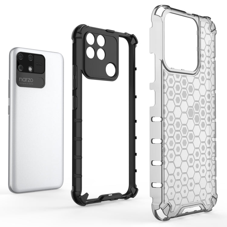 For OPPO Realme Narzo 50A Honeycomb PC + TPU Phone Case(Black) - Realme Cases by PMC TechLife | Online Shopping South Africa | PMC TechLife | Buy Now Pay Later Mobicred
