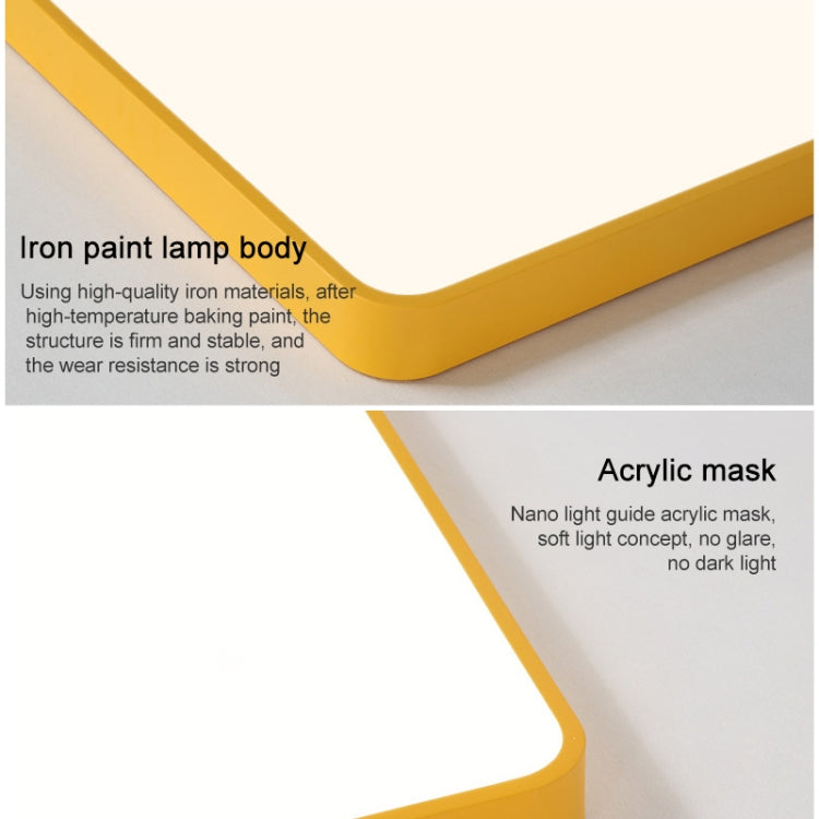 Macaron LED Rectangle Ceiling Lamp, White Light, Size:88x62cm(White)