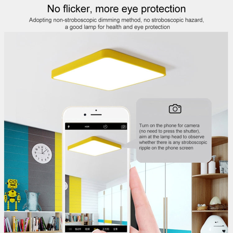 Macaron LED Rectangle Ceiling Lamp, 3-Colors Light, Size:88x62cm(White)