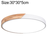 Wood Macaron LED Round Ceiling Lamp, White Light, Size:30cm(White)