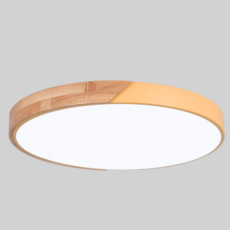 Wood Macaron LED Round Ceiling Lamp, White Light, Size:50cm(Yellow) - Celling Lights & Chandeliers by PMc TechLife | Online Shopping South Africa | PMc TechLife | Buy Now Pay Later Mobicred