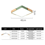 Wood Macaron LED Square Ceiling Lamp, White Light, Size:30cm(Yellow)