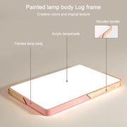 Wood Macaron LED Square Ceiling Lamp, White Light, Size:30cm(Yellow)