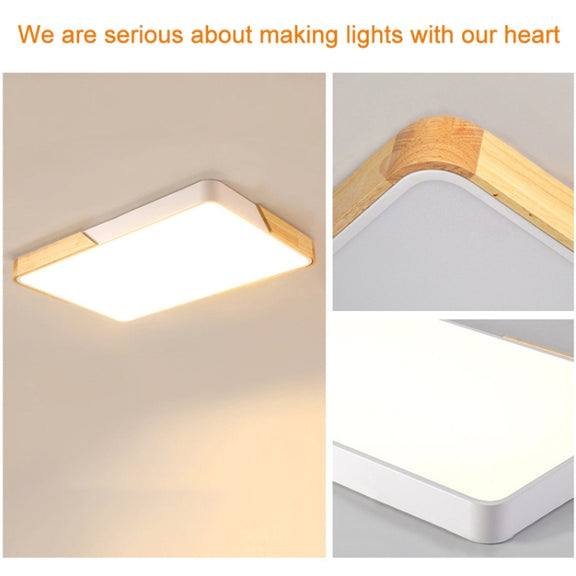Wood Macaron LED Square Ceiling Lamp, White Light, Size:30cm(Yellow)