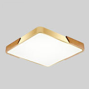Wood Macaron LED Square Ceiling Lamp, White Light, Size:50cm(Gold)