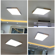 Wood Macaron LED Square Ceiling Lamp, 3-Colors Light, Size:60cm(Gold)
