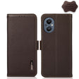 For OnePlus N20 5G KHAZNEH Side-Magnetic Litchi Genuine Leather RFID Phone Case(Brown) - free shipping - PMC TechLife - Order now!