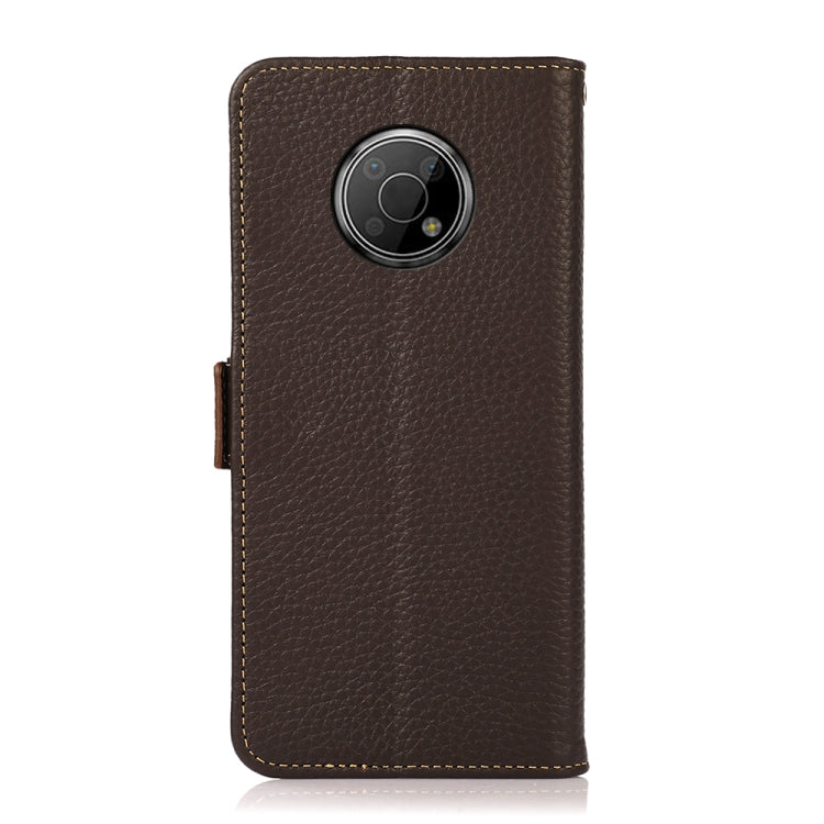 For Nokia G300 KHAZNEH Side-Magnetic Litchi Genuine Leather RFID Phone Case(Brown) - free shipping - PMC TechLife - Order now!